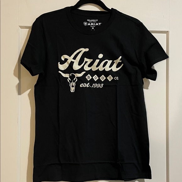 Ariat Tops - Ariat Black Tee with Cream Logo
